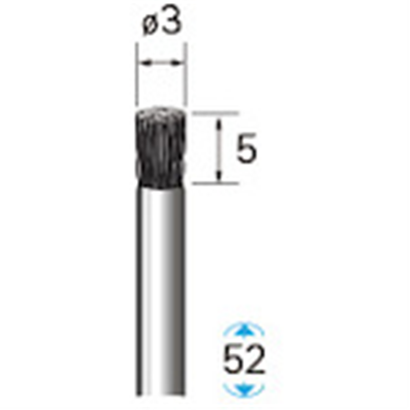 ナカニシ ステンレスブラシ エンド 5本入 φ3×5×軸φ3 線φ0.1 1パック（ご注文単位1パック）【直送品】