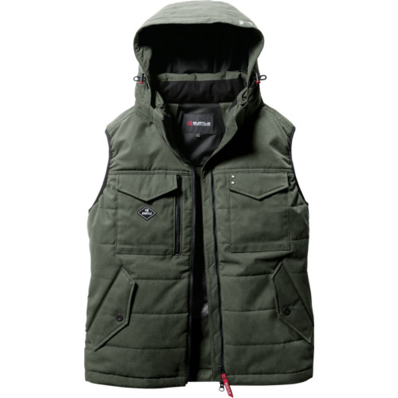 BURTLE 防寒ベスト5054-14-XLミルスグリーン 1着（ご注文単位1着）【直送品】