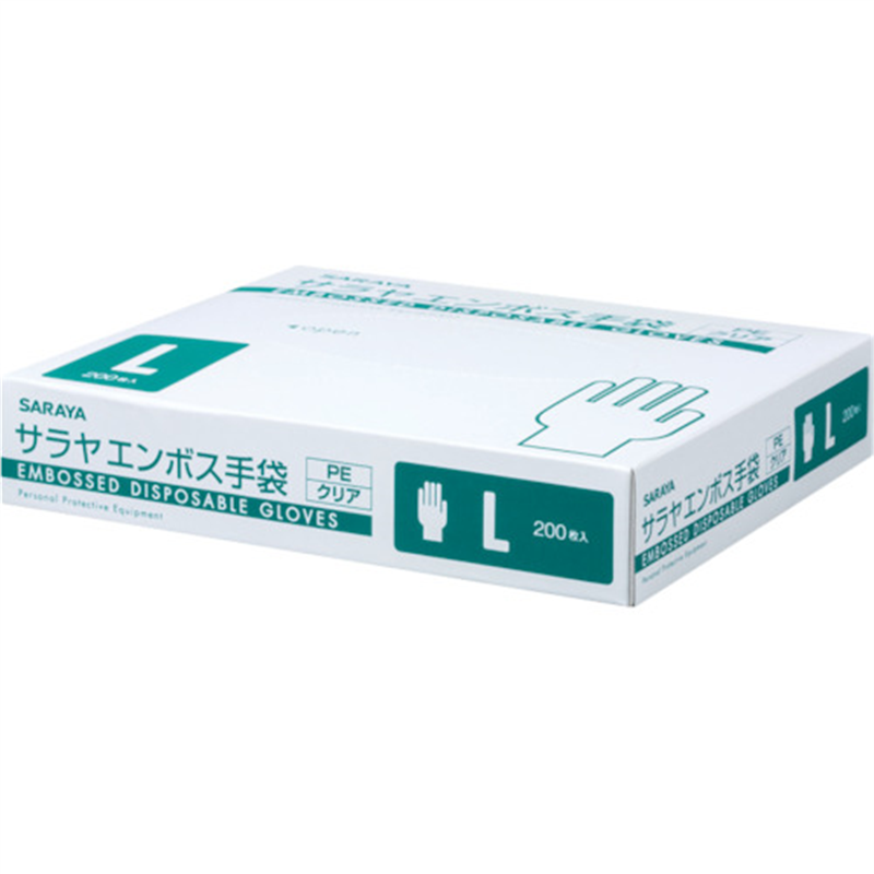 サラヤ エンボス手袋 PEクリア200枚入 L 1個（ご注文単位1個）【直送品】