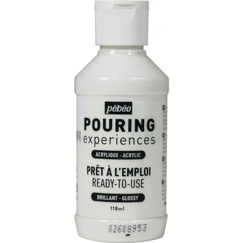 Pebeo ポーリングメディウム入り アクリル絵具118ml 23 チタニウムホワイト 1個（ご注文単位1個）【直送品】