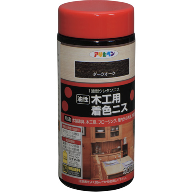 アサヒペン 木工用着色ニス 300ML ダークオーク 1缶（ご注文単位1缶）【直送品】