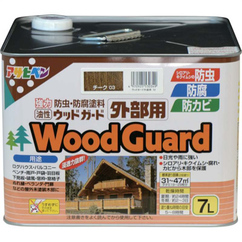 アサヒペン ウッドガード外部用 7L チーク 1缶（ご注文単位1缶）【直送品】