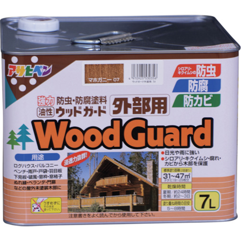 アサヒペン ウッドガード外部用 7L マホガニー 1缶(ご注文単位1缶)【直送品】