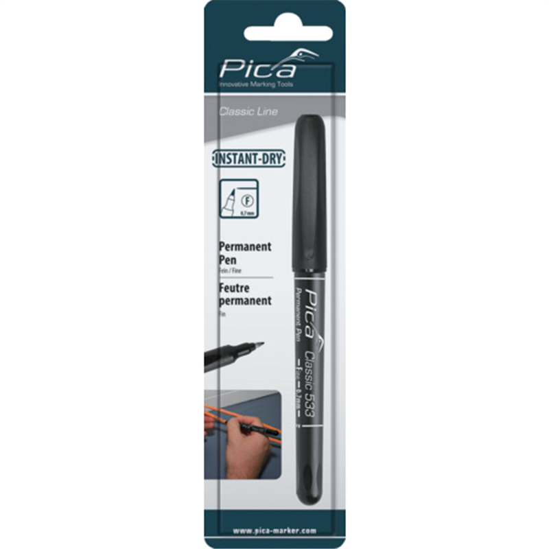 ピカマーカー パーマネントペンClassic 黒(中字) 1本（ご注文単位1本）【直送品】