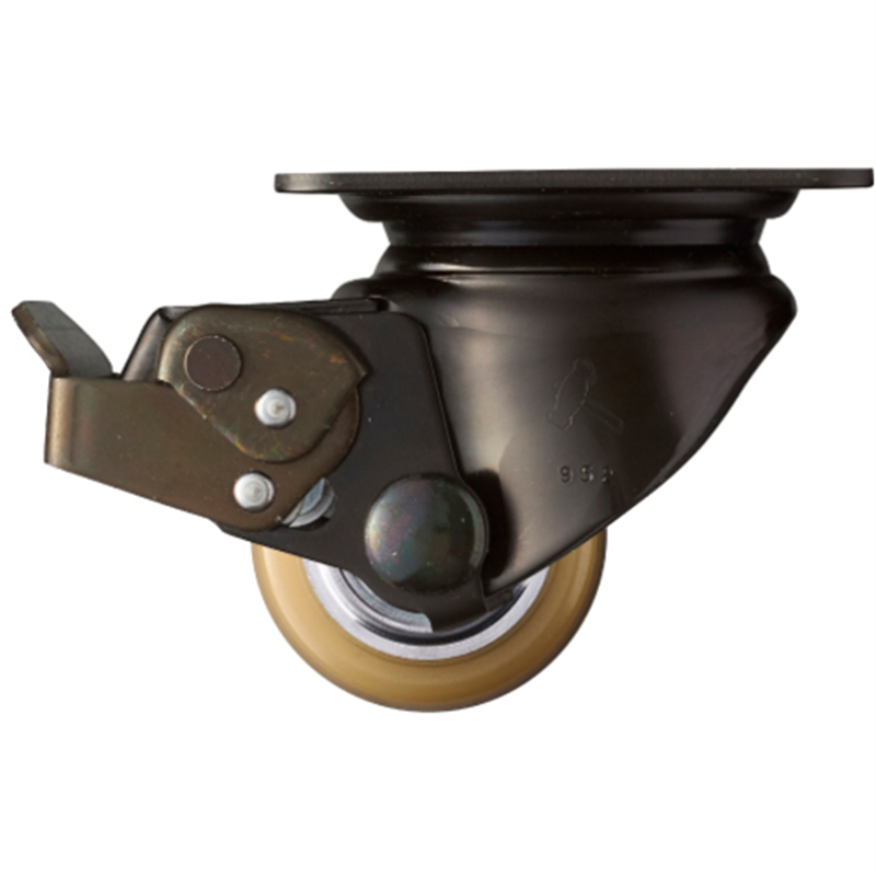 ハンマー 低床式プレートキャスター 自在(ストッパー付き) 車輪径50mm ウレタン車輪 1個（ご注文単位1個）【直送品】