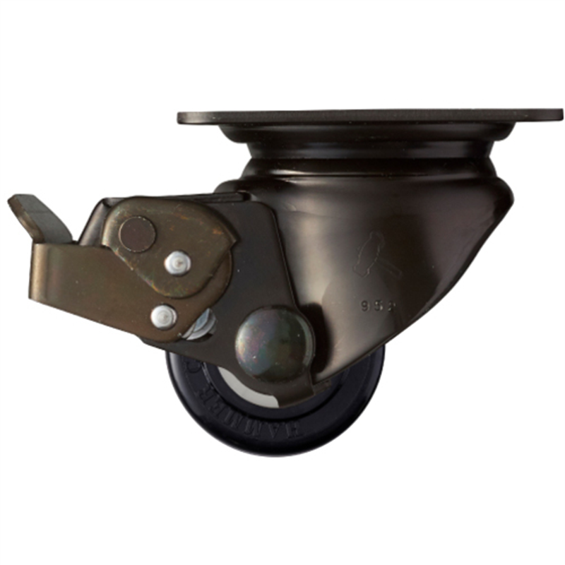 ハンマー 低床式重荷重用キャスター 自在(ストッパー付) 車輪径50mm ナイロン車輪 1個（ご注文単位1個）【直送品】