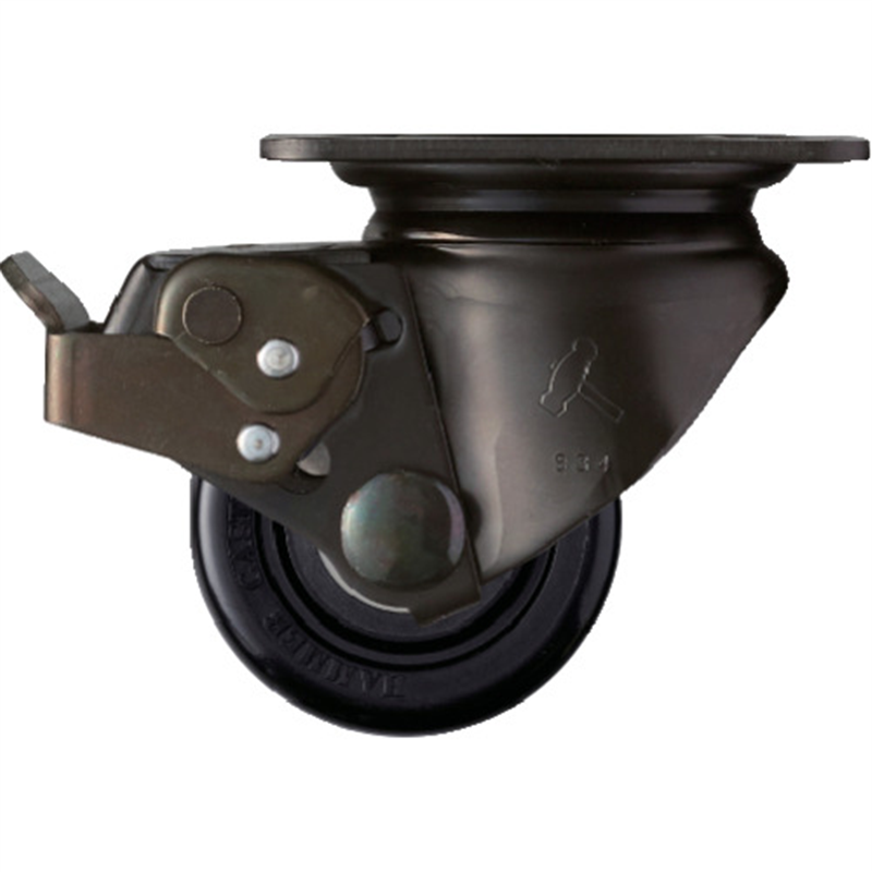 ハンマー 低床重荷重用旋回式ナイロン車輪(ボールベアリング)65mm SP付 本体:黒色 1個（ご注文単位1個）【直送品】