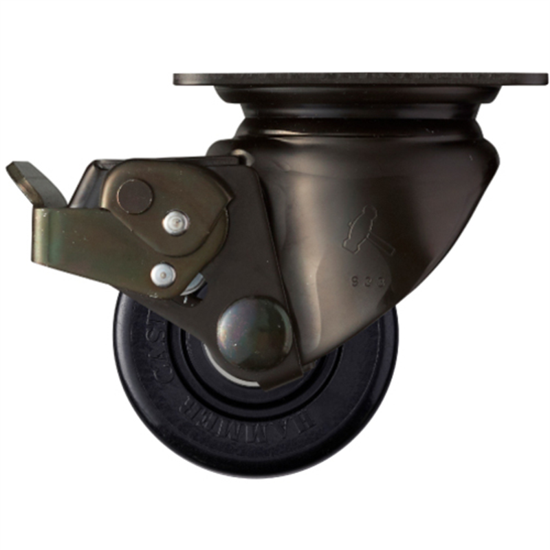 ハンマー 低床式重荷重用キャスター 自在(ストッパー付) 車輪径75mm ナイロン車輪 1個（ご注文単位1個）【直送品】