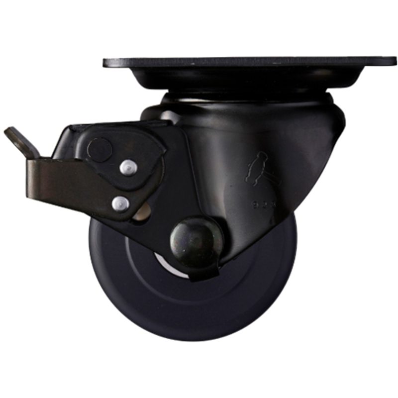 ハンマー 低床式重荷重用キャスター 自在(ストッパー付) 車輪径75mm MCナイロン車輪(ラジアルボールベアリング) 1個（ご注文単位1個）【直送品】