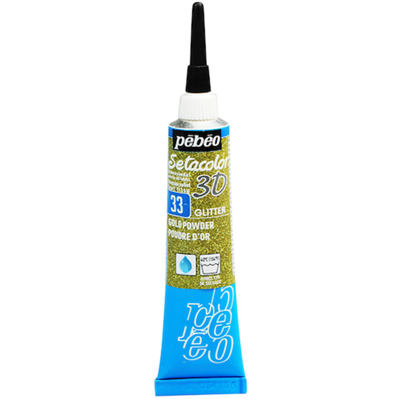 Pebeo セタカラー3Dグリッター 20ml NO.33 ゴールドパウダー 1個（ご注文単位1個）【直送品】