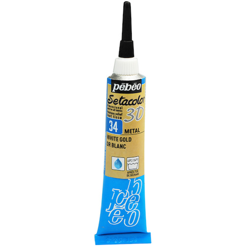 Pebeo セタカラー3D メタル NO.34 ホワイトゴールド 1本（ご注文単位1本）【直送品】
