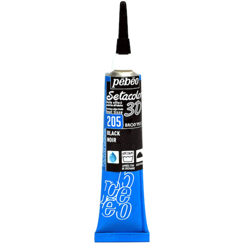 Pebeo セタカラー3Dブロードパール20mlNO.205ブラック 1本（ご注文単位1本）【直送品】