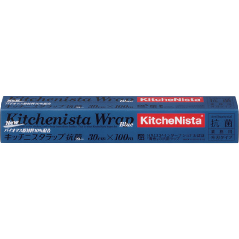 大黒 キッチニスタラップ抗菌ブルー 30cm×100m 1本（ご注文単位1本）【直送品】