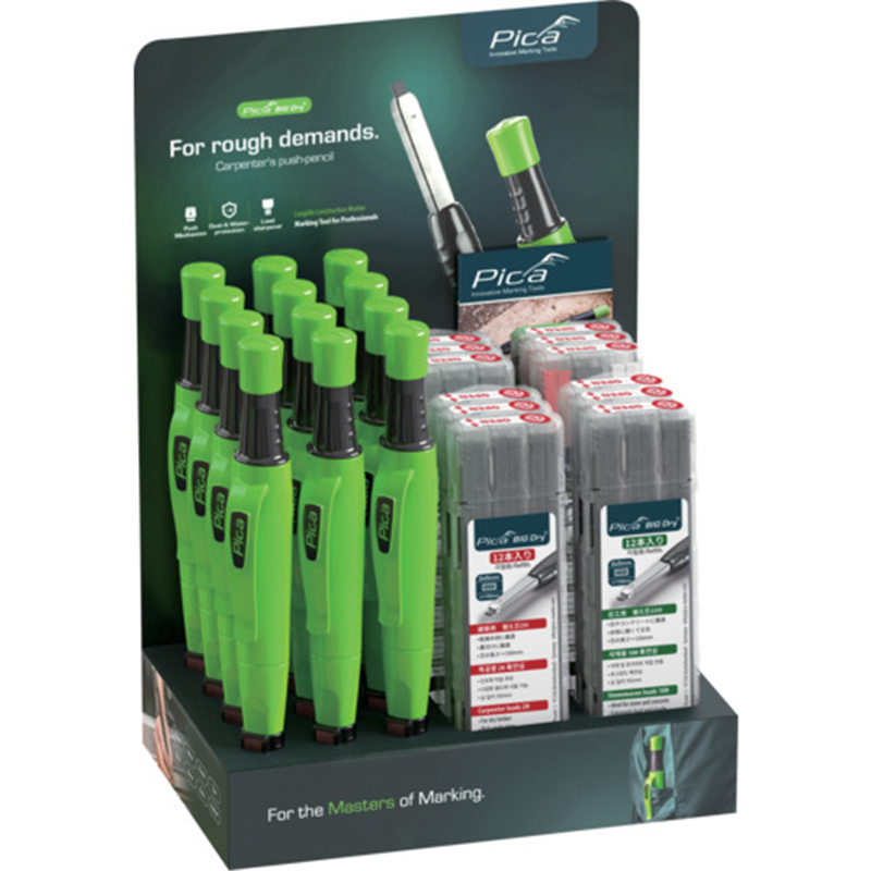 ピカマーカー 建築用シャープペンシルBIG Dry Basic箱入りセット日本語バージョン  1箱（ご注文単位1箱）【直送品】