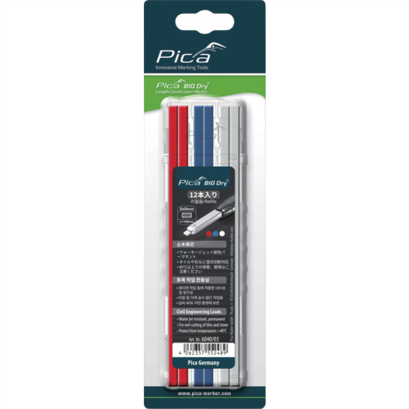 ピカマーカー 耐水用替芯 12本入り ピンク・ブルー・ホワイト ブリスターパック 1パック（ご注文単位1パック）【直送品】