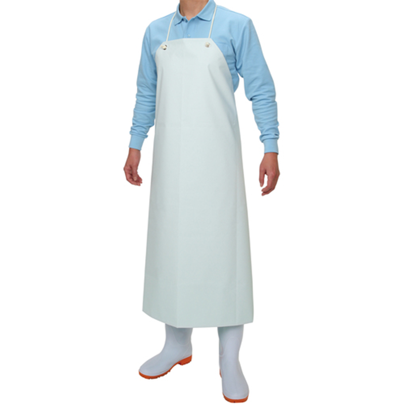 おたふく 6130 エステル 前掛 胸付白・ホワイト 1枚（ご注文単位1枚）【直送品】