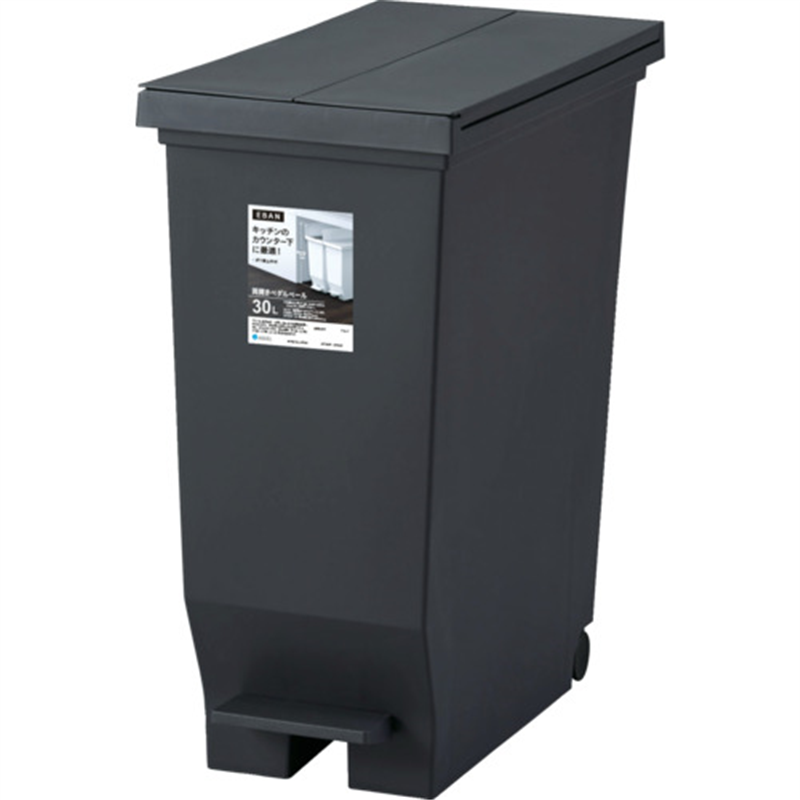 ASVEL エバン 両開きペダルペール30L ブラック 1個（ご注文単位1個）【直送品】