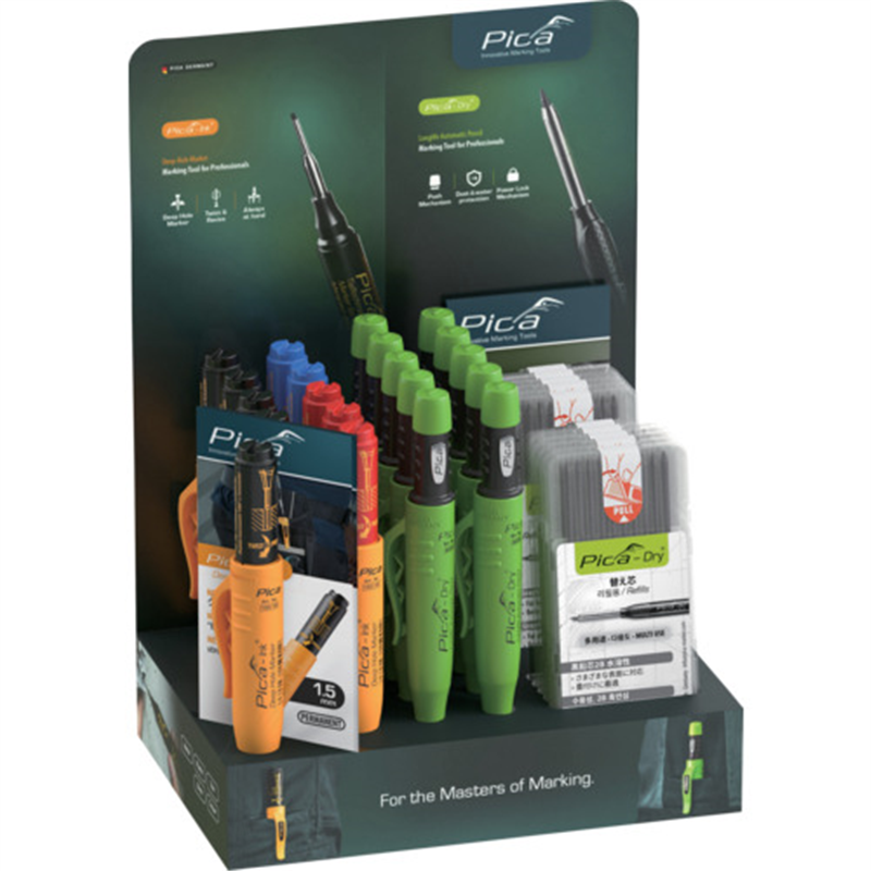 ピカマーカー 建築用シャープペンシル+マーカーセットMix Display Dry 箱入りセット 1箱（ご注文単位1箱）【直送品】