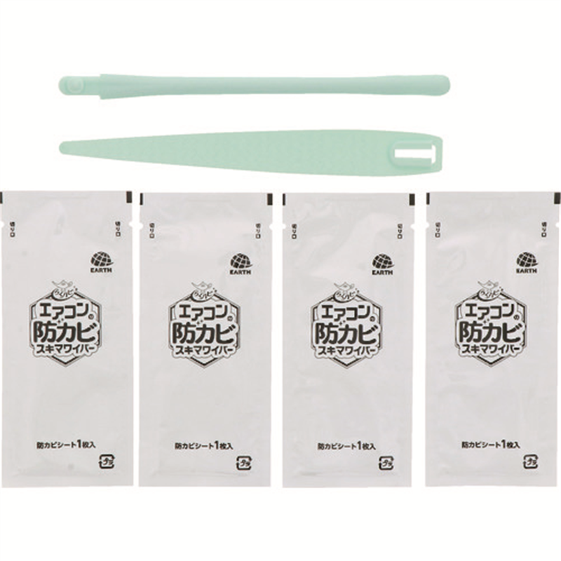 アース らくハピ エアコンの防カビスキマワイパーセット 1セット（ご注文単位1セット）【直送品】