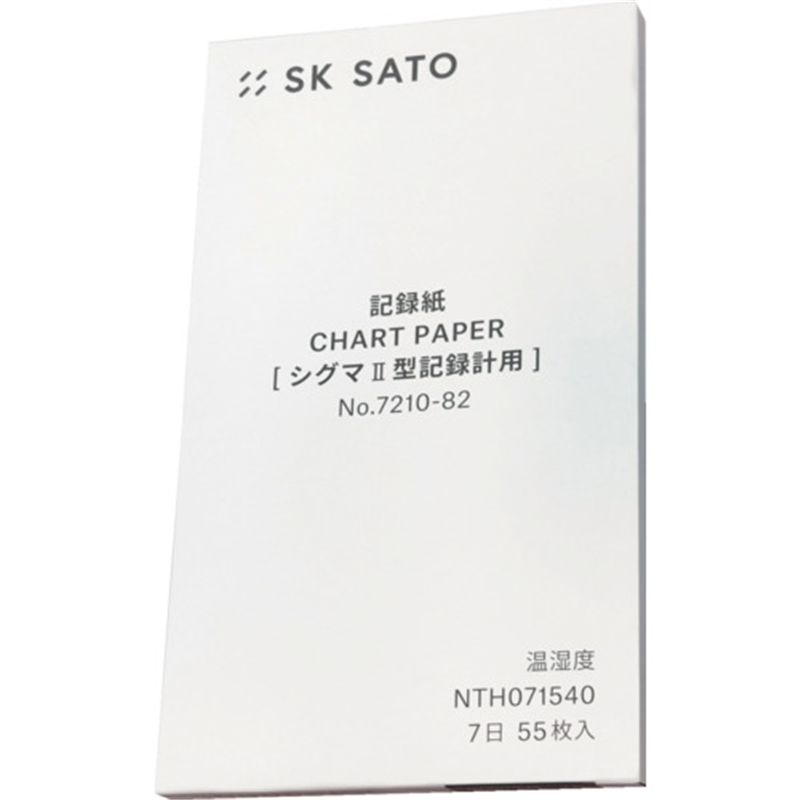 佐藤 記録紙 シグマ2型温湿度計用7日巻 (7210-82) (55枚入) 1冊（ご注文単位1冊）【直送品】