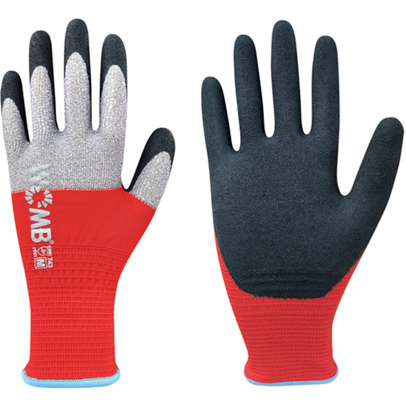 トワロン 天然ゴム背抜き手袋 WOMB-MF2高視認 レッド M 1双（ご注文単位1双）【直送品】