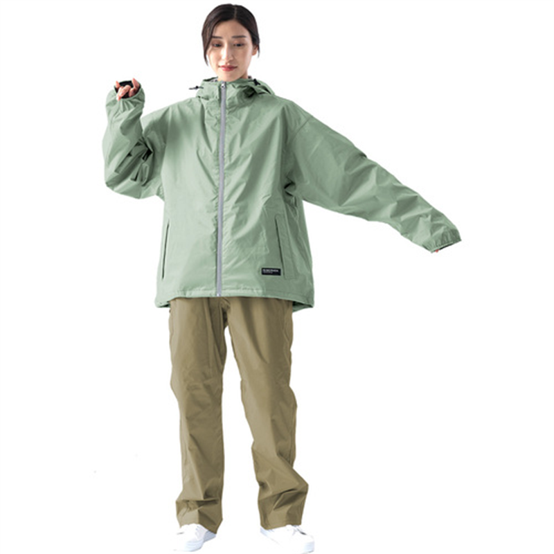 カジメイク 7481 レインスーツフェミニン3 グリーン L 1着（ご注文単位1着）【直送品】