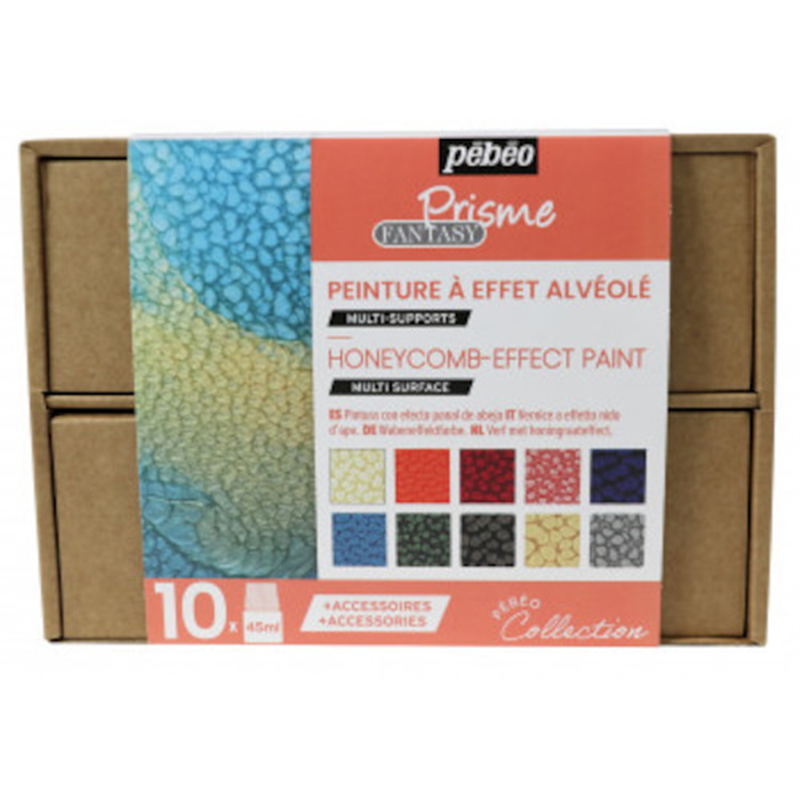 Pebeo ファンタジープリズム アトリエコレクション 45mlx10色+アクセサリー 1個（ご注文単位1個）【直送品】