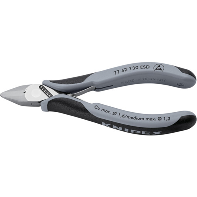 KNIPEX 精密用ニッパー 静電気対策タイプ 130mm 1丁（ご注文単位1丁）【直送品】