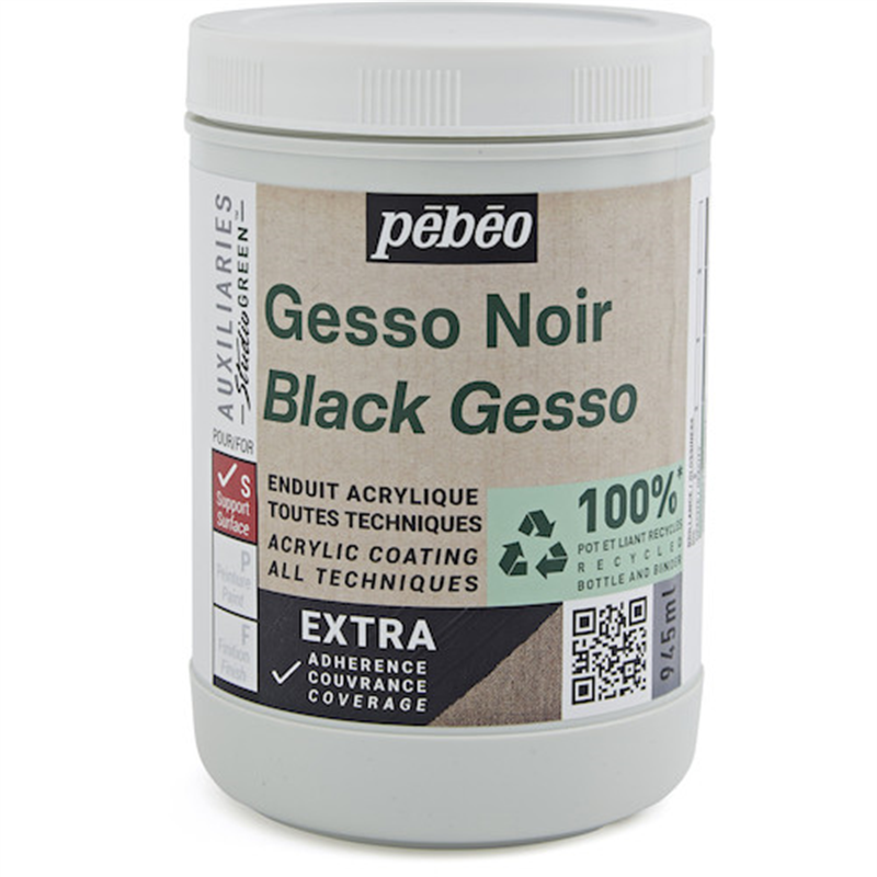 Pebeo スチューディオ グリーン アクリリック ブラックジェッソ 945ml 1本（ご注文単位1本）【直送品】