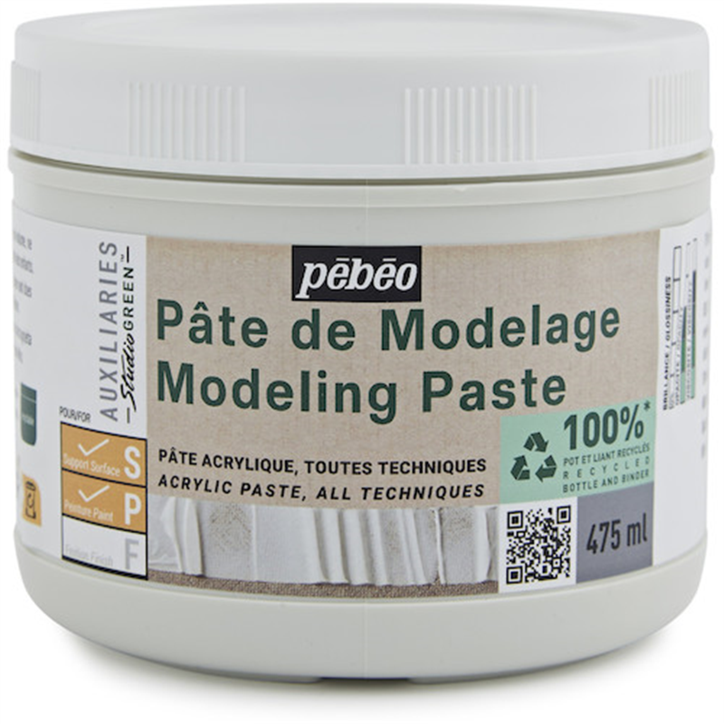 Pebeo スチューディオ グリーン アクリリック モデリングペースト 475ml 1本（ご注文単位1本）【直送品】