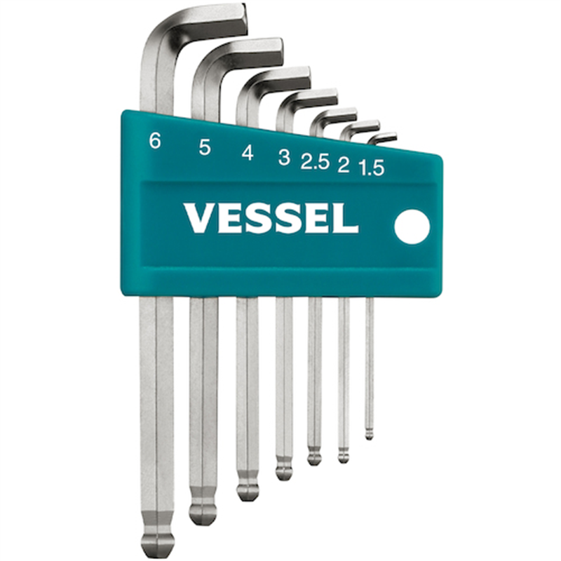 VESSEL 8207BP-S 本締めボールポイントレンチ 7本組ショート 1セット（ご注文単位1セット）【直送品】