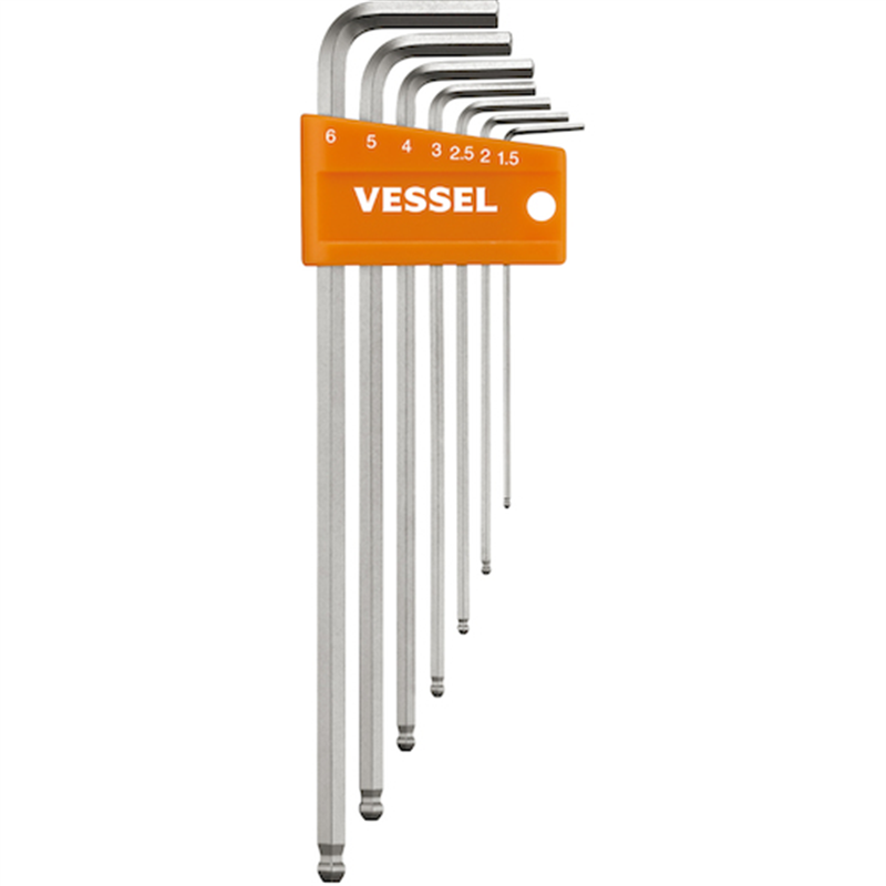 VESSEL 8307BP-L 本締めボールポイントレンチ 7本組ロング 1セット（ご注文単位1セット）【直送品】