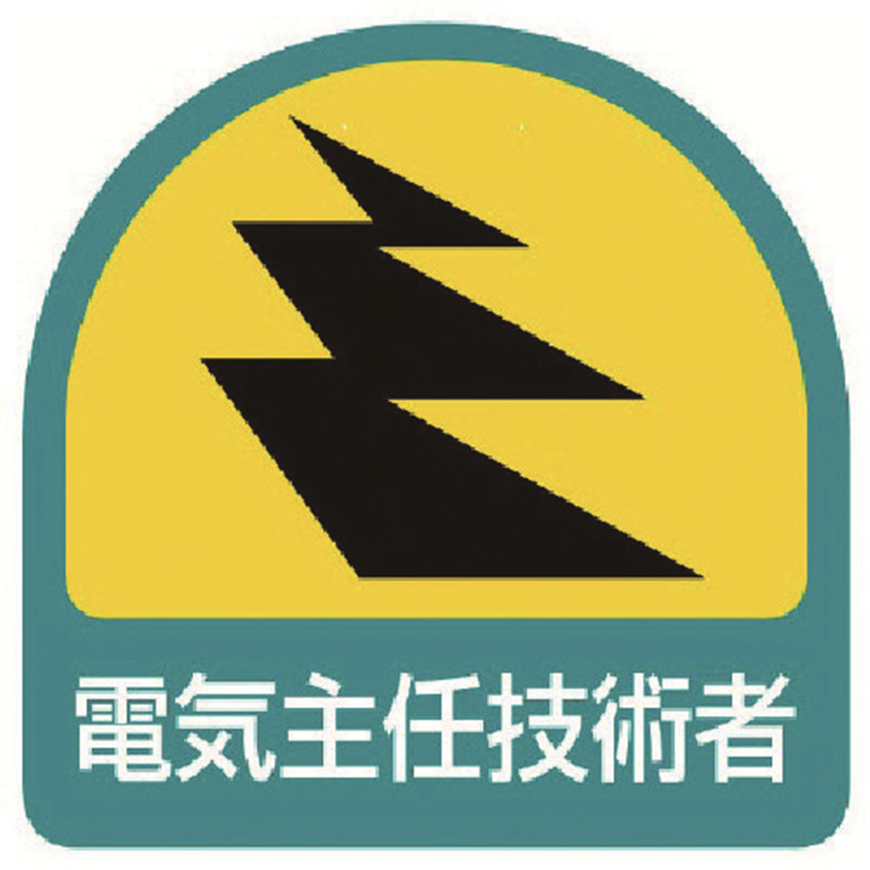 ユニット ステッカー 電気主任技術者・2枚1シート・35X35 1組（ご注文単位1組）【直送品】
