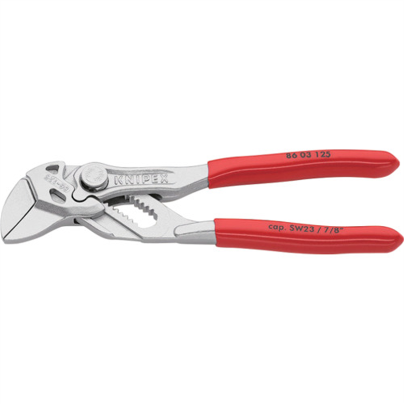 KNIPEX 【ブリスターパック仕様】プライヤーレンチ クロムメッキ仕上げ ソフトプラスチックハンドル 125mm 1丁（ご注文単位1丁）【直送品】