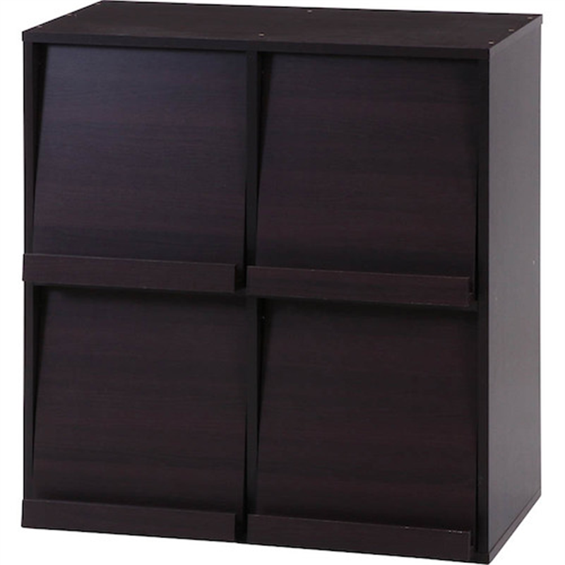 不二貿易 ディスプレイラック 4マス ブラウン DP8085BR 81818 1個（ご注文単位1個）【直送品】