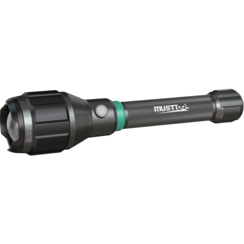 MUSTTOOL 充電式フラッシュライト 12000LM ブラック 1個（ご注文単位1個）【直送品】