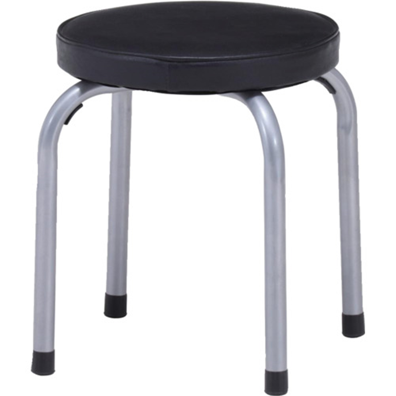 不二貿易 パイプ丸イス ロータイプ FB-011BK 1脚 1脚（ご注文単位1脚）【直送品】