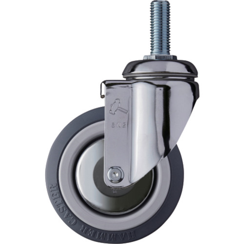 ハンマー ねじ込み式キャスター 自在 車輪径100mm ウレタン車輪(ナイロンホイール・ボールベアリング) 1個（ご注文単位1個）【直送品】