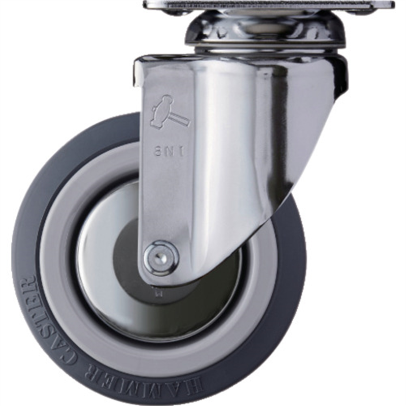 ハンマー プレート式キャスター 自在 ウレタン車輪(ナイロンホイール・ボールベアリング) 1個（ご注文単位1個）【直送品】