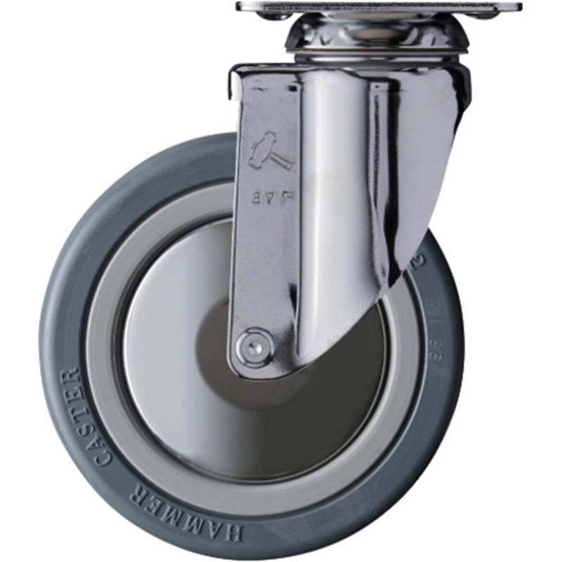 ハンマー プレート式キャスター920M シリーズ(ナイロンホイールゴム車) 自在 車輪径125mm  1個（ご注文単位1個）【直送品】