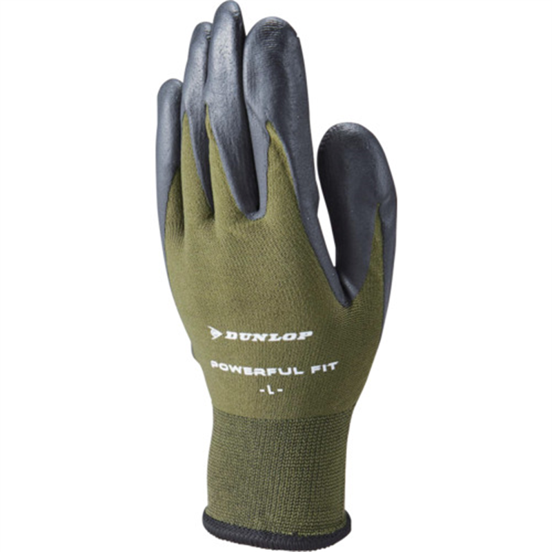 ダンロップ パワフルフィットストロングデイリー Lカーキ 1双（ご注文単位1双）【直送品】