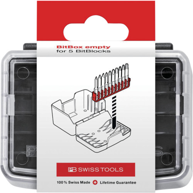 PBスイスツールズ 10ビット付きビットブロック5個用ビットケース 1本（ご注文単位1本）【直送品】