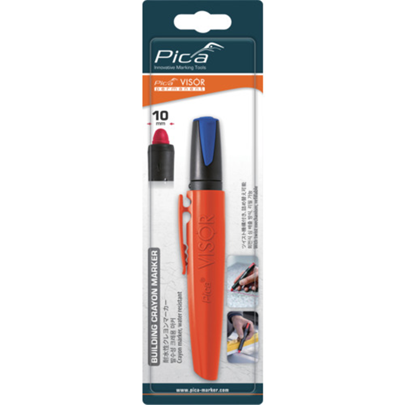ピカマーカー パーマネントマルチマーカーVISOR  青 ブリスターパック 1本（ご注文単位1本）【直送品】