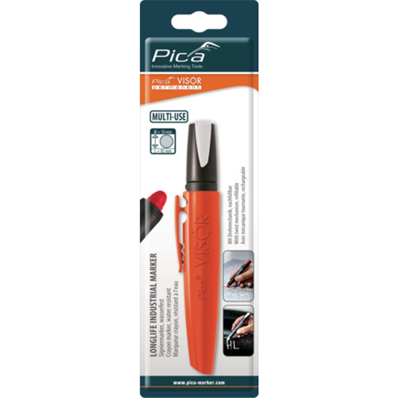ピカマーカー パーマネントマルチマーカーVISOR  白 ブリスターパック 1本（ご注文単位1本）【直送品】