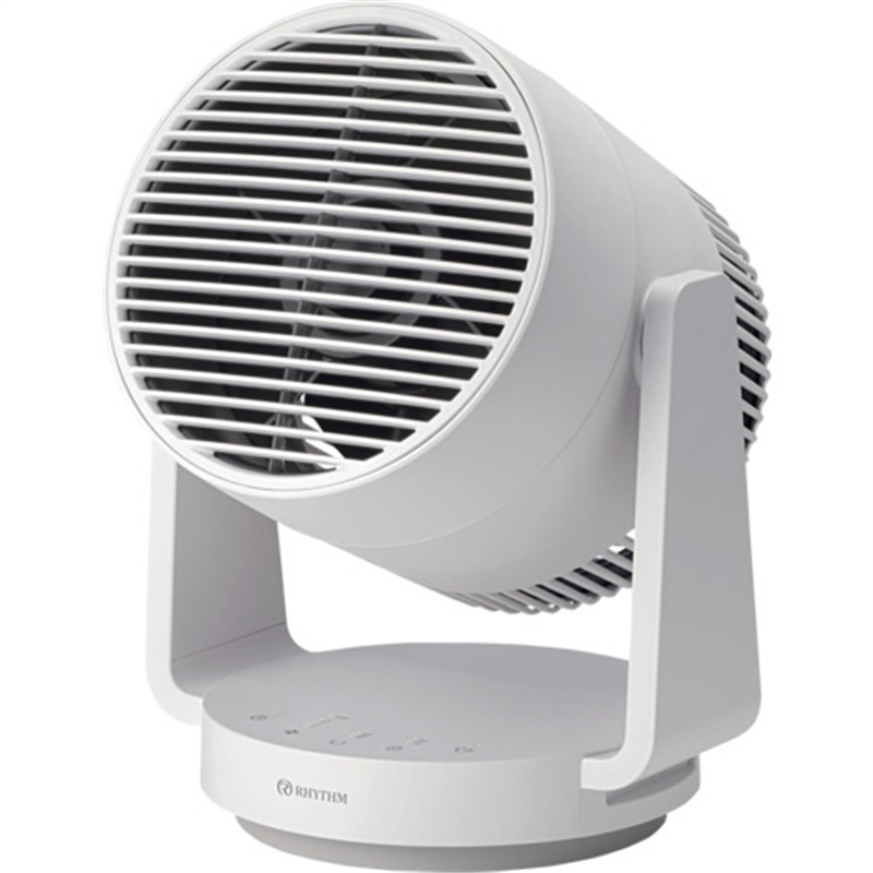 RHYTHM リズム サーキュレーター 40畳 自動首振り 小型 強力送風 衣類乾燥モード タイマー付き DCモーター 2重反転ファン ライトグレー 1個（ご注文単位1個）【直送品】