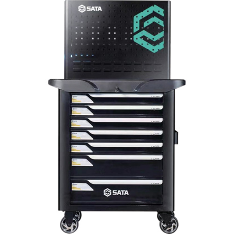 SATA 7段ローラーキャビネット 黒 1台（ご注文単位1台）【直送品】