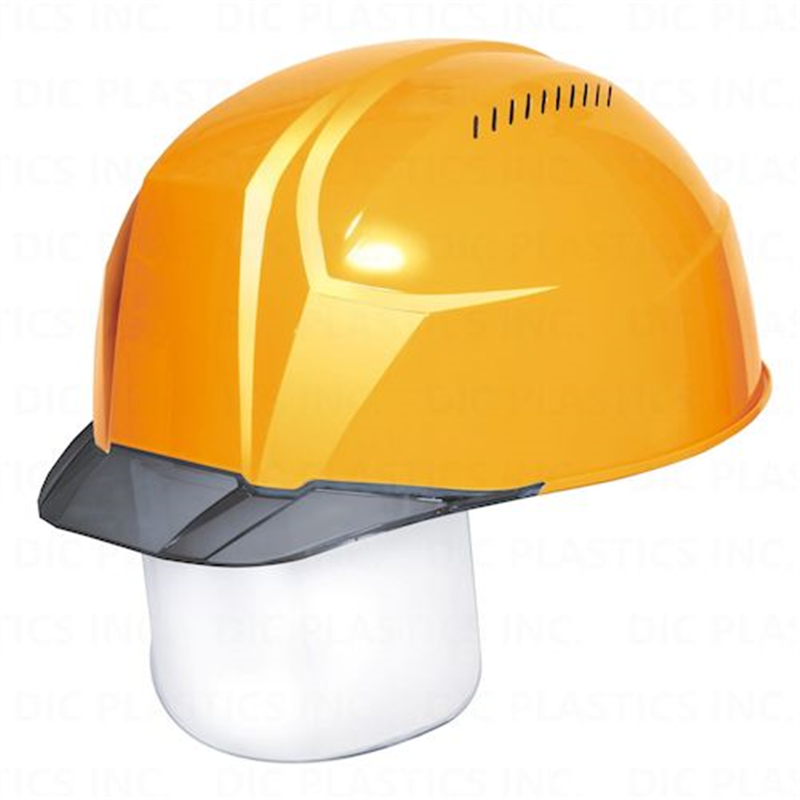 DIC 超軽量 透明バイザーヘルメット(シールド面付) AA23-CSV KP 黄/スモーク 1個（ご注文単位1個）【直送品】