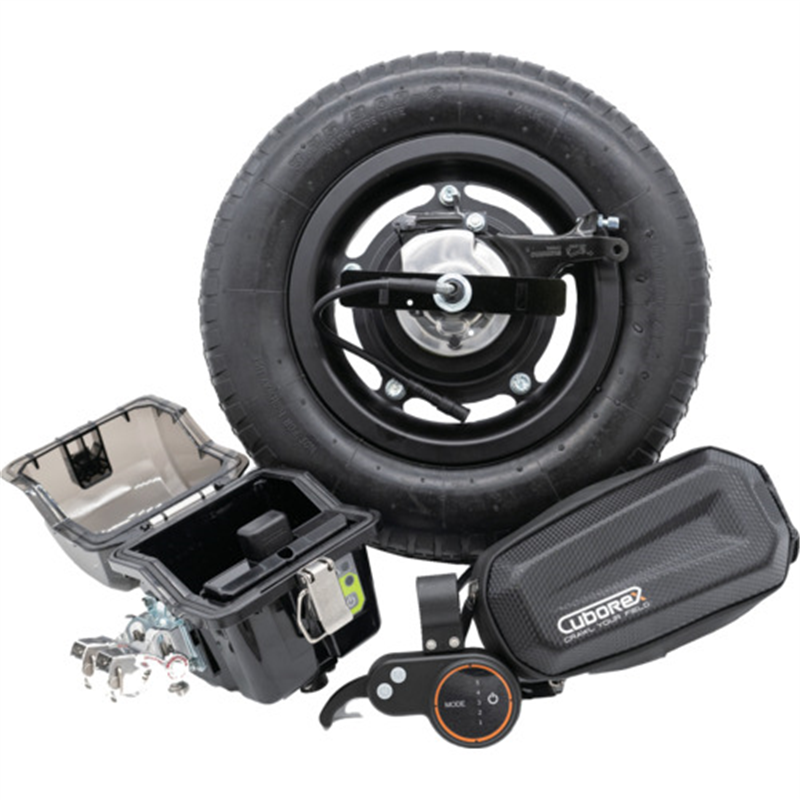 CuboRex 一輪車電動化キット E-cat Kit2 AEC2-08 バッテリーなし 充電器なし ブレーキあり 1セット（ご注文単位1セット）【直送品】