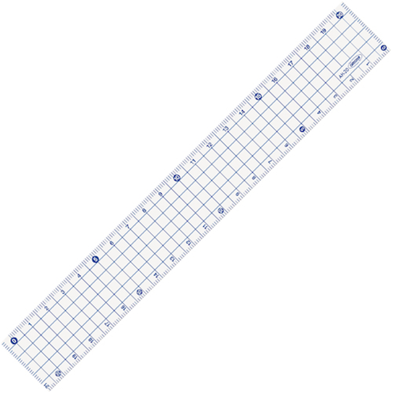 共栄プラスチック 方眼定規 20cm ブルー 1本（ご注文単位1本）【直送品】