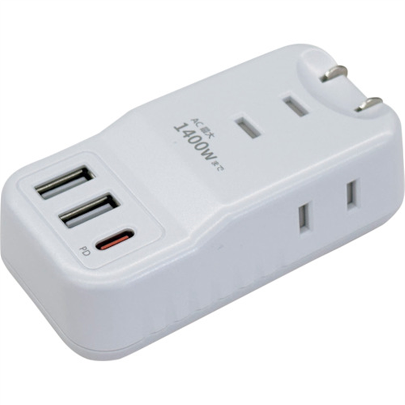 air-J 業界最小クラスモバイルタップACX3,USBX2,type-c(PD20W)X1 BK 1個（ご注文単位1個）【直送品】